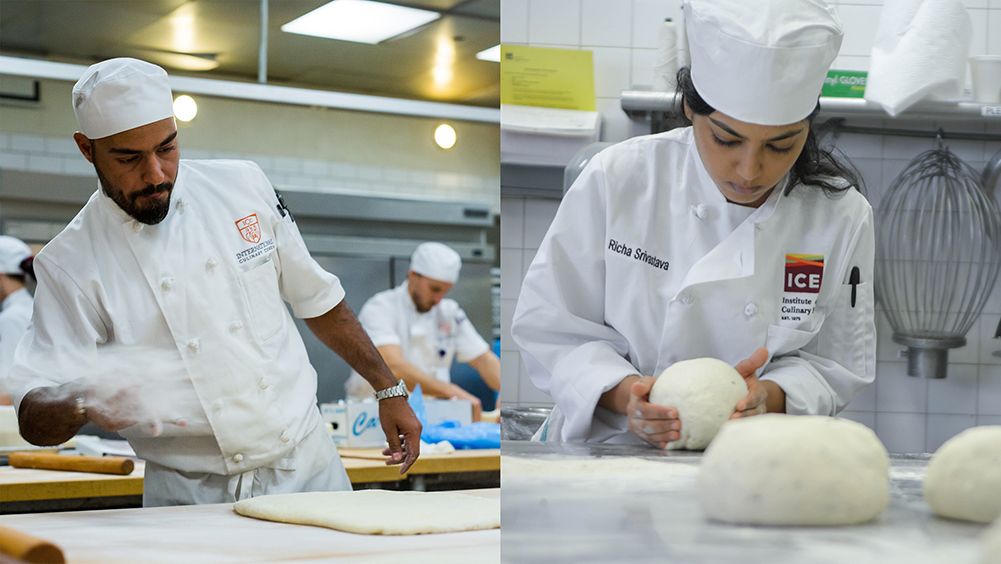 ICC and ICE students working with dough