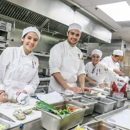 ICE students in a career culinary training classroom at the Institute of Culinary Education Los Angeles