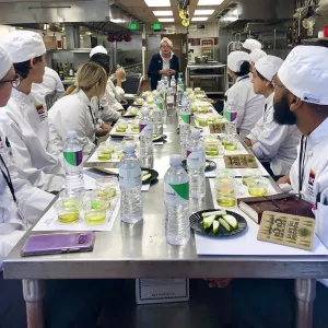 Students learn to taste olive oil at ICE Los Angeles.