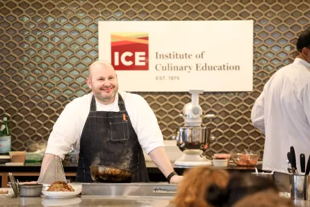 A chef in an ICE kitchen.