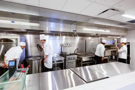 Chefs work in the culinary technology lab