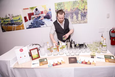Drinks being served during an event.