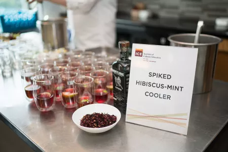 Hibiscus cooler cocktails at an ICE event