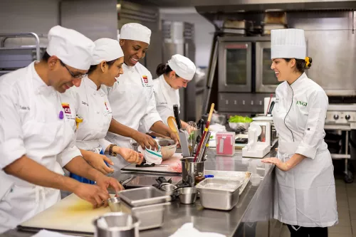chef instructor teaching students