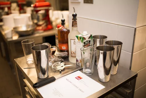 A mixology table complements an ICE baking event