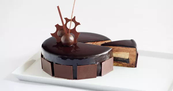 Chocolate entremet cake, a dish pastry school students prepare at the Institute of Culinary Education