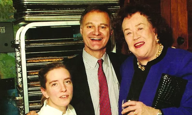 Sara Moulton, Peter Kump and Julia Child at the Institute of Culinary Education.