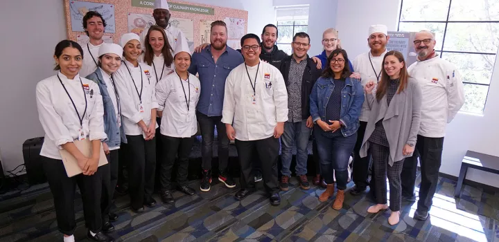Chefs Timothy Hollingsworth and Jonathan Granada of Otium spoke to students at our Los Angeles campus for the Meet the Culinary Entrepreneurs lecture series.