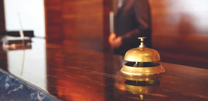hotel bell on counter