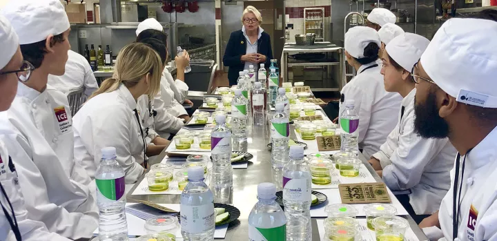 Students learn to taste olive oil at ICE Los Angeles.