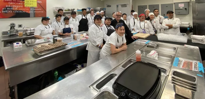 ICE students volunteer with Wolfgang Puck at the Oscars